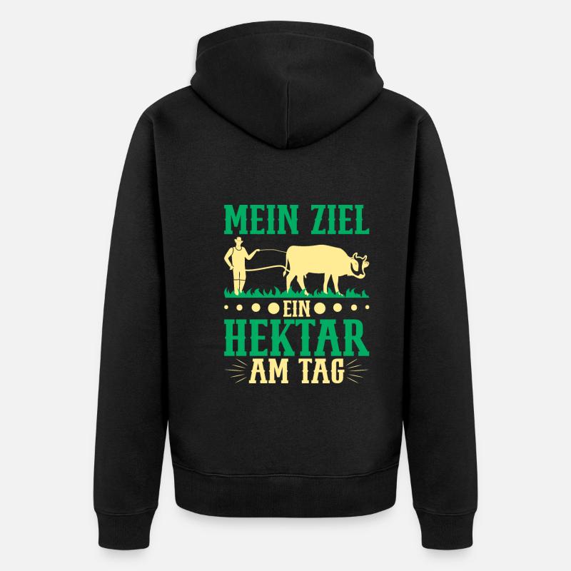 Traktorfahrer Hühnerbauer Landwirte - Unisex Premium Bio Zip Hoodie - Schwarz