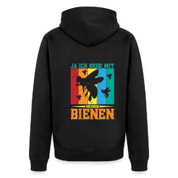 Bienenzüchter Honig Imkeranzug Bienenliebhaber - Unisex Premium Bio Zip Hoodie - Schwarz - Hinten - Nico (187cm)