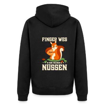 Streifenhörnchen Eichhörnchenliebhaber Murmeltier - Unisex Premium Bio Zip Hoodie - Schwarz - Hinten - Nico (187cm)