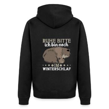 Bärliebhaber Bären Bär Spruch Bär Motiv Bärenfan - Unisex Premium Bio Zip Hoodie - Schwarz - Hinten - Nico (187cm)