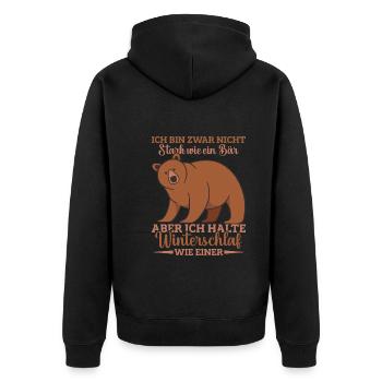 Bär Bärenfan Bär Spruch Bärenliebhaber - Unisex Premium Bio Zip Hoodie - Schwarz - Hinten - Nico (187cm)