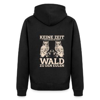 Eulenkostüm Eule Eule Motiv Eulenliebhaber - Unisex Premium Bio Zip Hoodie - Schwarz - Hinten - Nico (187cm)