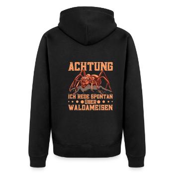 Waldameisenliebhaber Ameisen Ameise Ameisenzüchter - Unisex Premium Bio Zip Hoodie - Schwarz - Hinten - Nico (187cm)