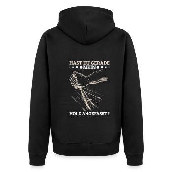 Tischlerei Tischlermeister Handwerker Tischler - Unisex Premium Bio Zip Hoodie - Schwarz - Hinten - Nico (187cm)