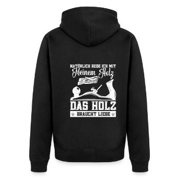 Tischlermeister Handwerker Tischler Schreiner - Unisex Premium Bio Zip Hoodie - Schwarz - Hinten - Nico (187cm)