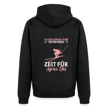 Snowboard Apres Ski Party Kostüm Skifahren Rodel - Unisex Premium Bio Zip Hoodie - Schwarz - Hinten - Nico (187cm)