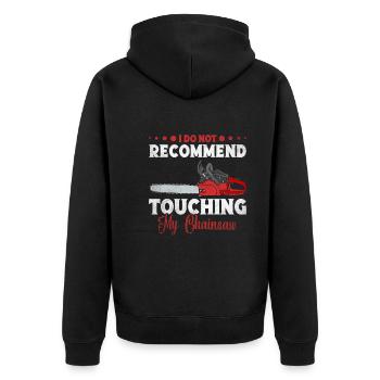 Arborist Equipment Chainsaw Lumberjack Woodf - Unisex Premium Organic Zip Hoodie - black - Back - Nico (187cm)
