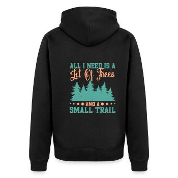 Naturliebhaber Baumliebhaber Naturliebhaber Waldde - Unisex Premium Bio Zip Hoodie - Schwarz - Hinten - Nico (187cm)