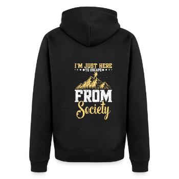 Zubehör für Wanderer Wanderzubehör Mountaineer - Unisex Premium Bio Zip Hoodie - Schwarz - Hinten - Nico (187cm)