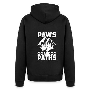 Hundeliebhaber Bergsteigen Hund Wandern - Unisex Premium Bio Zip Hoodie - Schwarz - Hinten - Nico (187cm)