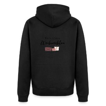 Mein erstesWeihnachten - Unisex Premium Bio Zip Hoodie - Schwarz - Hinten - Nico (187cm)