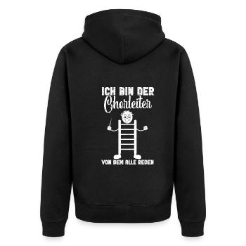 Chorleiter Singen Sopransänger Chor Chorsänger - Unisex Premium Bio Zip Hoodie - Schwarz - Hinten - Nico (187cm)