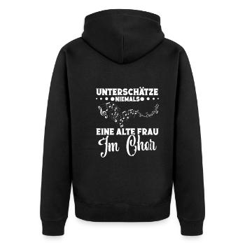 Sopransänger Chorleiter Orhchester Chorsänger - Unisex Premium Bio Zip Hoodie - Schwarz - Hinten - Nico (187cm)
