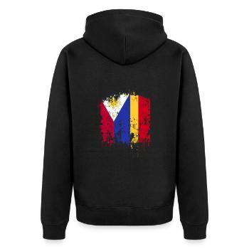 Drapeau de l’Allemagne des Philippines - Veste à capuche bio Premium Unisexe - noir - Dos - Nico (187cm)