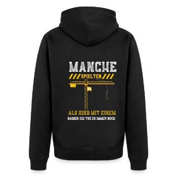 Manche Spielten Als Kind Mit Ein... - Unisex Premium Bio Zip Hoodie - Schwarz - Hinten - Nico (187cm)