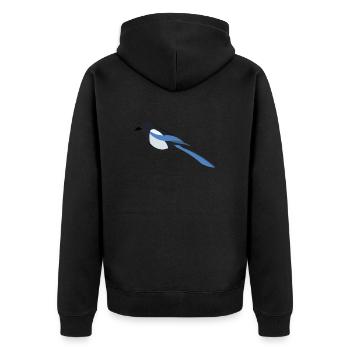 Elster - Unisex Premium Bio Zip Hoodie - Schwarz - Hinten - Nico (187cm)