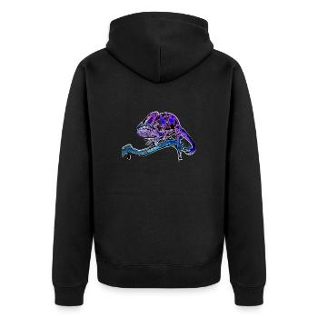 Chameleon - Unisex Premium Organic Zip Hoodie - black - Back - Nico (187cm)