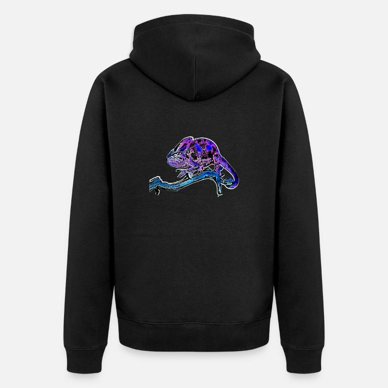 Chamäleon - Unisex Premium Bio Zip Hoodie - Schwarz