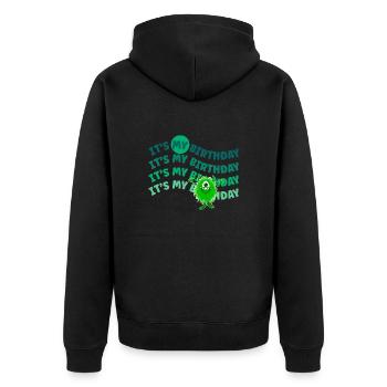 It's my Birthday! Lustiges Monster - Unisex Premium Bio Zip Hoodie - Schwarz - Hinten - Nico (187cm)