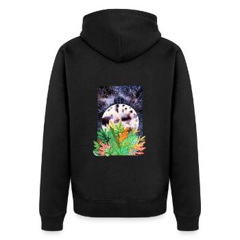 Vollmond - Unisex Premium Bio Zip Hoodie - Schwarz - Hinten - Nico (187cm)