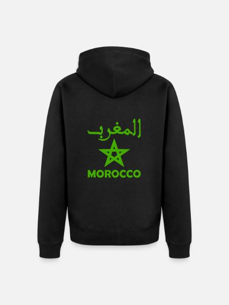 Morocco - Unisex Premium Organic Zip Hoodie - black