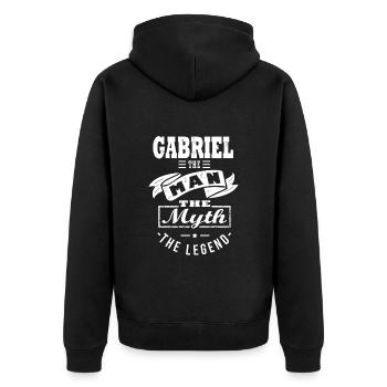 Gabriel the man the myth the legend cadeau gabriel - Veste à capuche bio Premium Unisexe - noir - Dos - Nico (187cm)