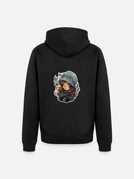 Wintermädchen - Unisex Premium Bio Zip Hoodie - Schwarz