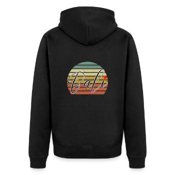 Bali - Indonesien - Unisex Premium Bio Zip Hoodie - Schwarz - Hinten - Nico (187cm)