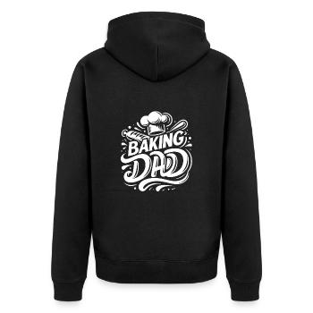 Pâtisserie papa cuisineur papa notre papa cuit - Veste à capuche bio Premium Unisexe - noir - Dos - Nico (187cm)