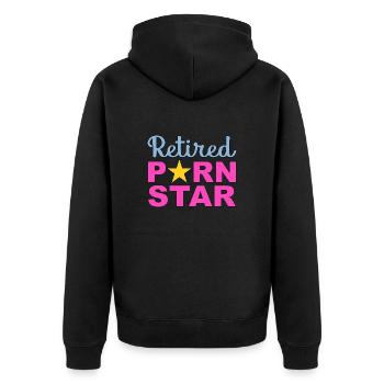 Retired Porn Star - Unisex Premium Bio Zip Hoodie - Schwarz - Hinten - Nico (187cm)