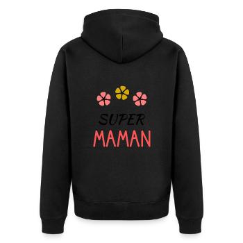 MAMAN. FÊTE DES MÈRES. BONNE FÊTE MAMAN. FÊTE - Veste à capuche bio Premium Unisexe - noir - Dos - Nico (187cm)