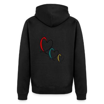 PAPA. FÊTE DES PÈRES. BONNE FÊTE PAPA. BONNE FÊTE - Veste à capuche bio Premium Unisexe - noir - Dos - Nico (187cm)