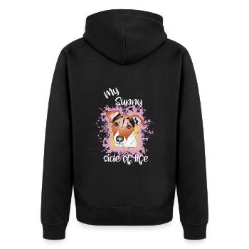 Jack Russell Terrier - Unisex Premium Bio Zip Hoodie - Schwarz - Hinten - Nico (187cm)
