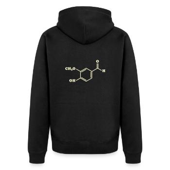 Vanilla Vanillin Molecular Chemical Formula - Unisex Premium Organic Zip Hoodie - black - Back - Nico (187cm)
