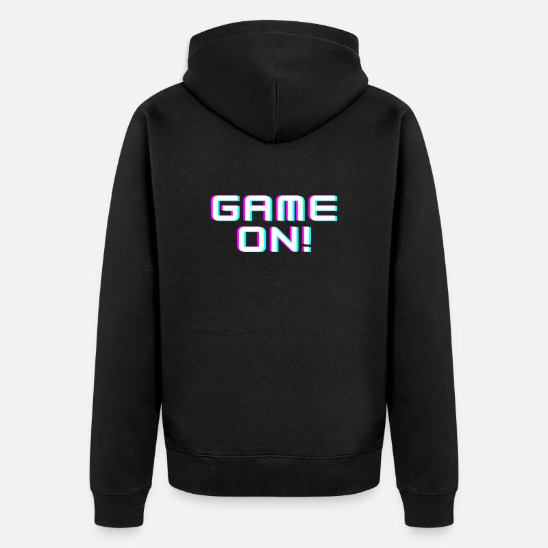 Game On - Unisex Premium Bio Zip Hoodie - Schwarz