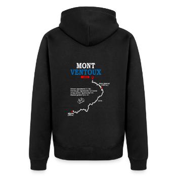 Vélo Mont Ventoux carte itinéraire Ventoux Bédoin - Veste à capuche bio Premium Unisexe - noir - Dos - Nico (187cm)