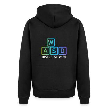 WASD Gaming Gaming Video Game, PC, Computer - Unisex Premium Organic Zip Hoodie - black - Back - Nico (187cm)