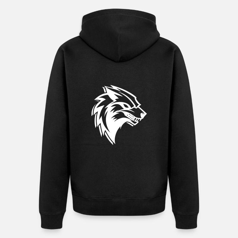 Wolf Logo - Unisex Premium Bio Zip Hoodie - Schwarz
