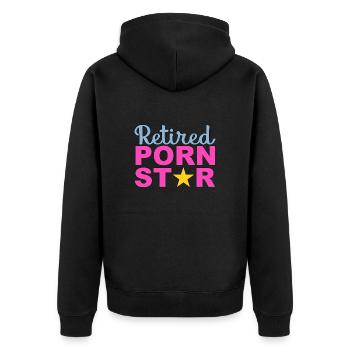Retired Porn Star - Unisex Premium Organic Zip Hoodie - black - Back - Nico (187cm)