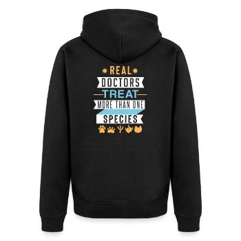Veterinarian | Veterinary | Love of animals - Unisex Premium Organic Zip Hoodie - black - Back - Nico (187cm)