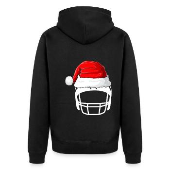 Weihnachts Footballhelm Weihnachten Football - Unisex Premium Bio Zip Hoodie - Schwarz - Hinten - Nico (187cm)
