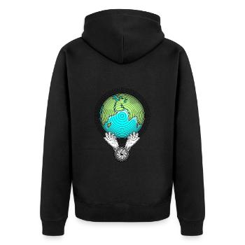 Save our Planet Earth Natur Schutz Umweltschutz - Unisex Premium Bio Zip Hoodie - Schwarz - Hinten - Nico (187cm)