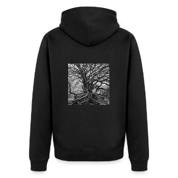 Yggdrasil - Unisex Premium Bio Zip Hoodie - Schwarz - Hinten - Nico (187cm)