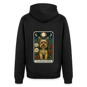 Yorkshire Terrier - Unisex Premium Bio Zip Hoodie - Schwarz - Hinten - Nico (187cm)