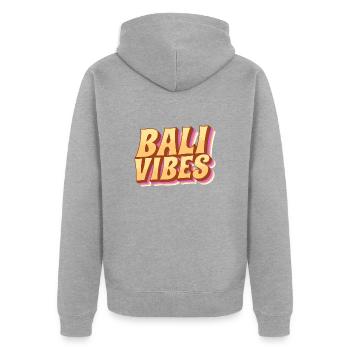 Bali - Indonesien - Unisex Premium Bio Zip Hoodie - Grau meliert - Hinten - Nico (187cm)