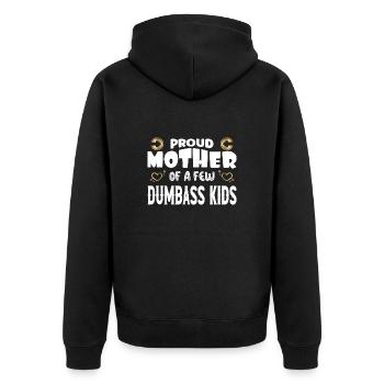 Fière Mère De Quelques Enfants Dumbass Drôle Vintage - Veste à capuche bio Premium Unisexe - noir - Dos - Nico (187cm)