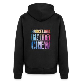 Équipe de fête de Barcelone - Veste à capuche bio Premium Unisexe - noir - Dos - Nico (187cm)
