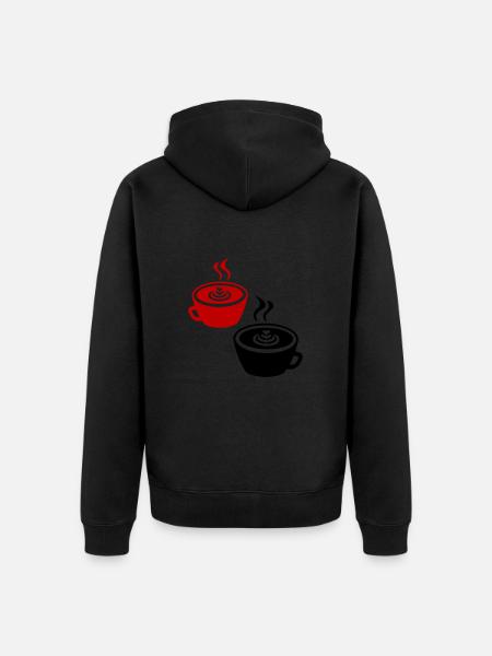 Coffee Icon - Unisex Premium Organic Zip Hoodie - black