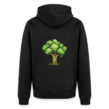 Icône pixel de brocoli - Veste à capuche bio Premium Unisexe - noir - Dos - Nico (187cm)