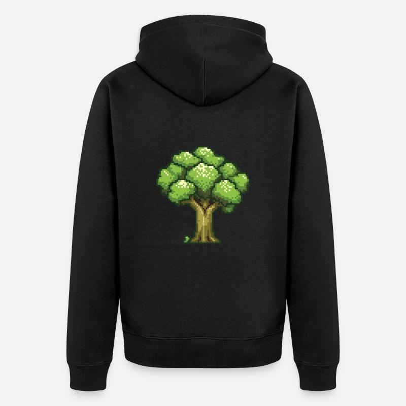 Icône pixel de brocoli - Veste à capuche bio Premium Unisexe - noir